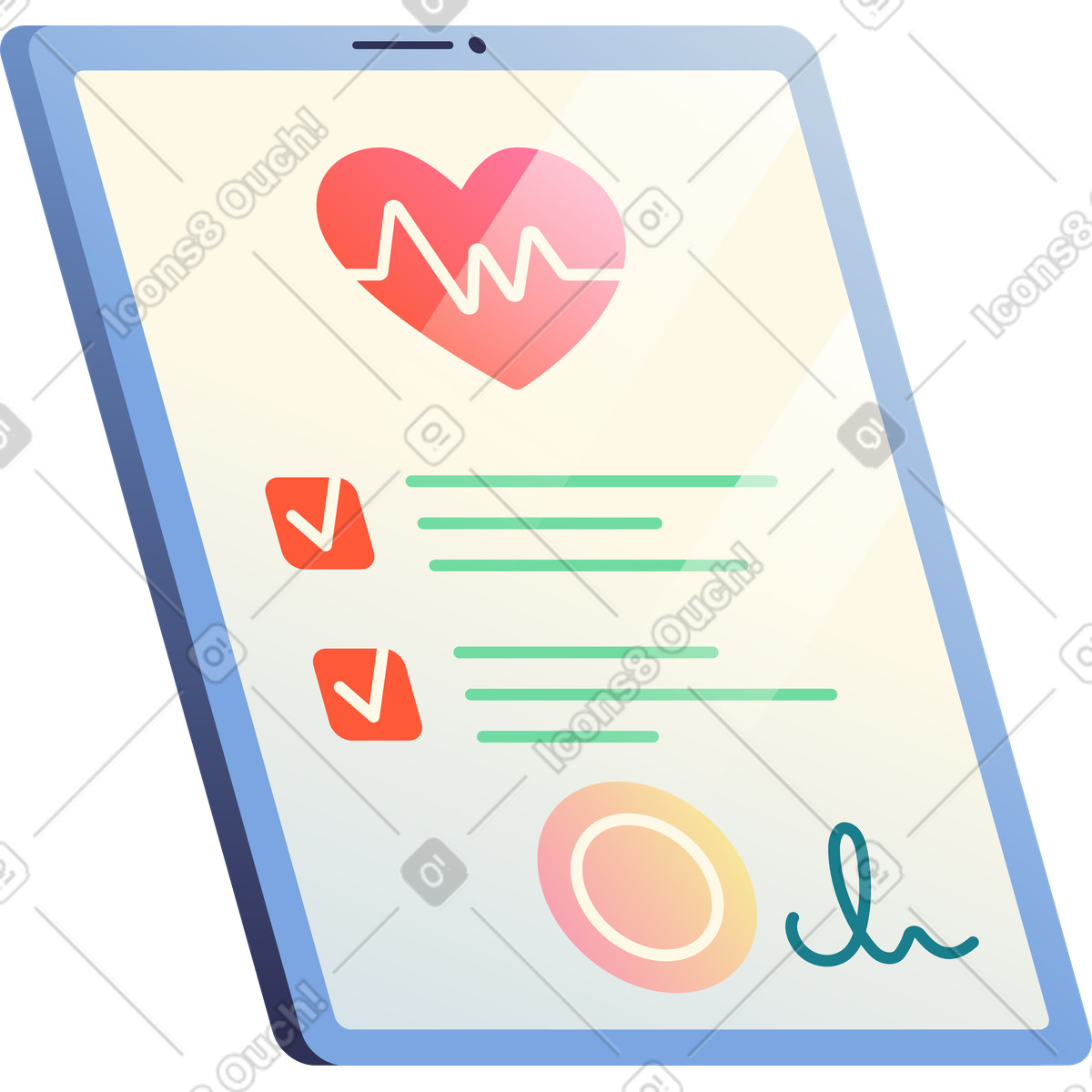 Medical insurance illustration in Beam style download in PNG, SVG