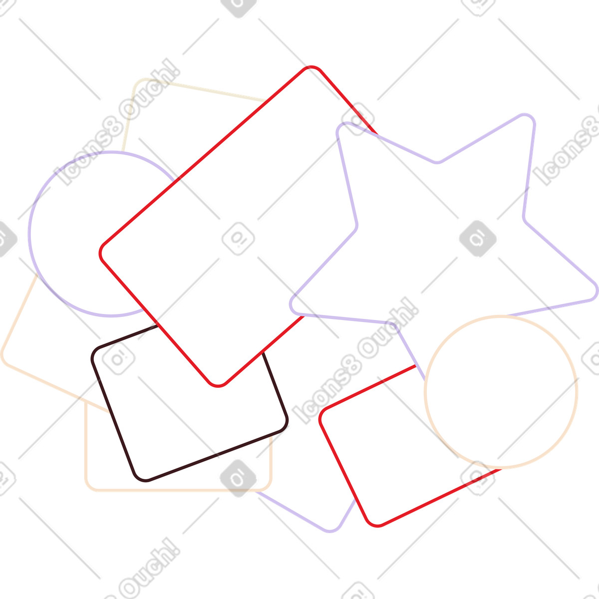 Folks スタイルの 形をした抽象的な背景 のイラストをPNG、SVG形式でダウンロード