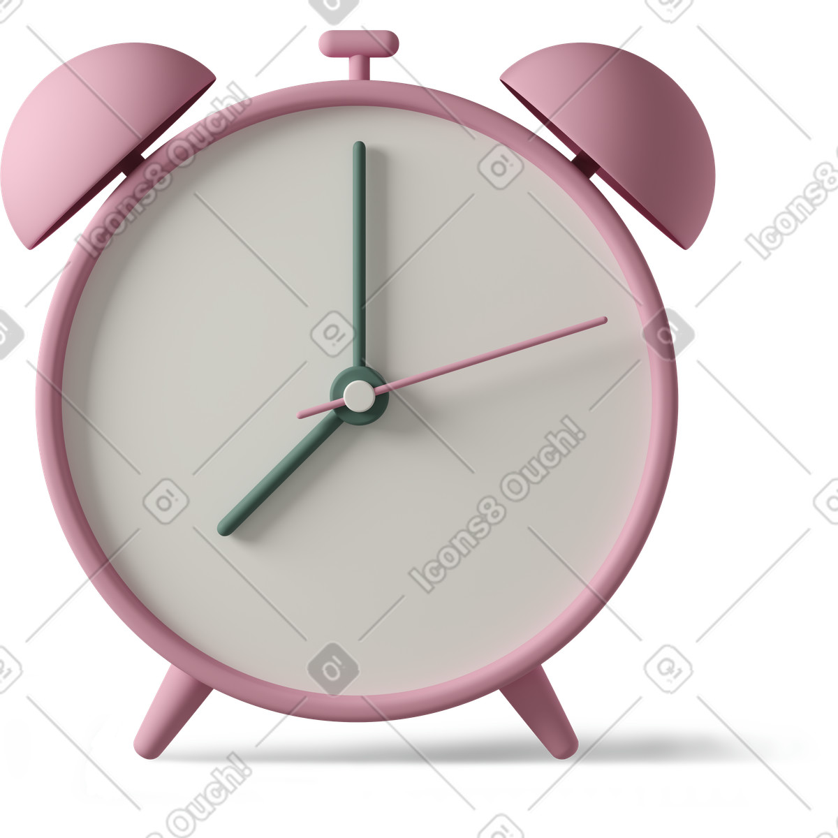3D Casual life 스타일의 Pink alarm clock on ground 일러스트레이션 PNG, SVG 다운로드