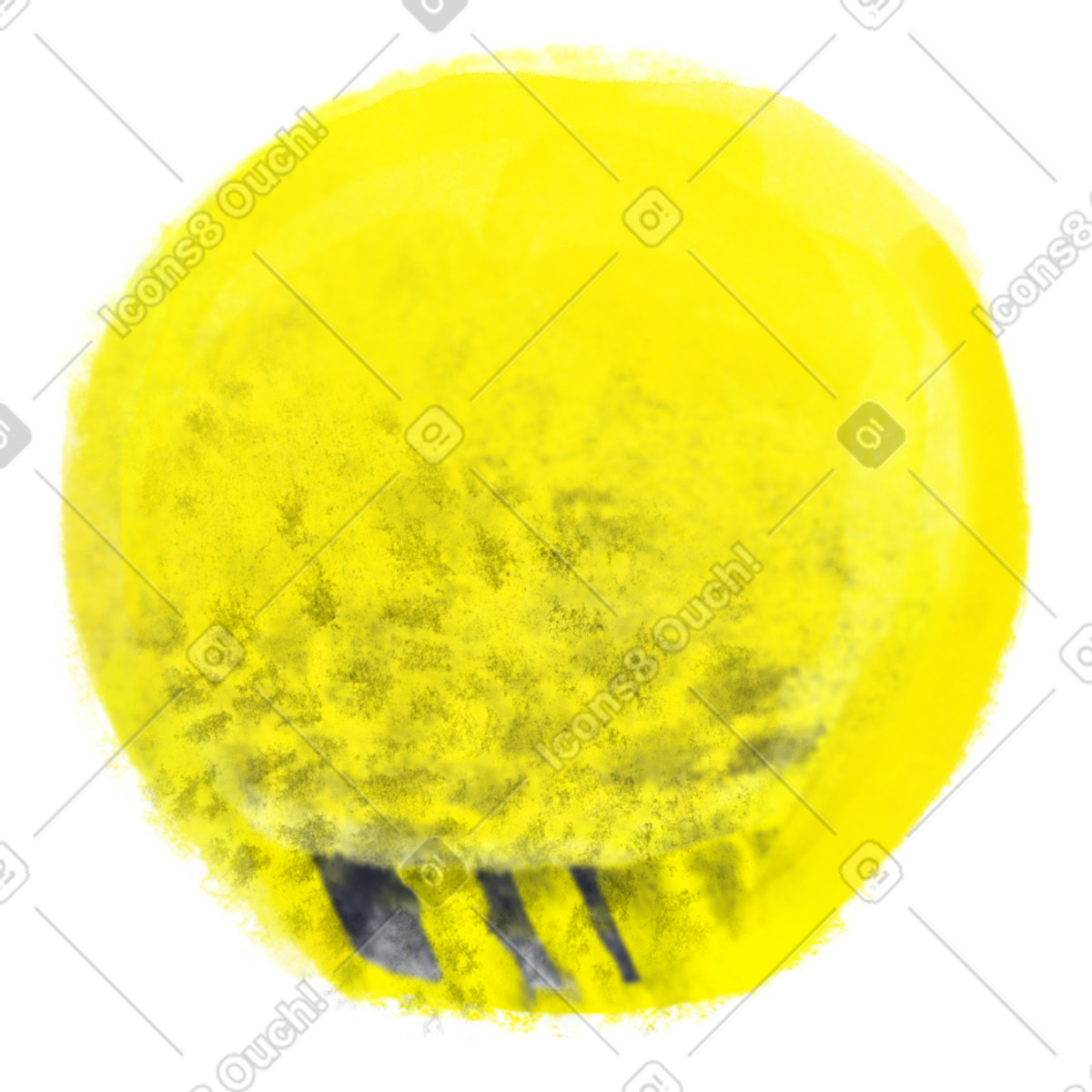 下载 Inky 风格的 Gold coin with textured yellow surface 插画，支持 PNG、SVG 格式