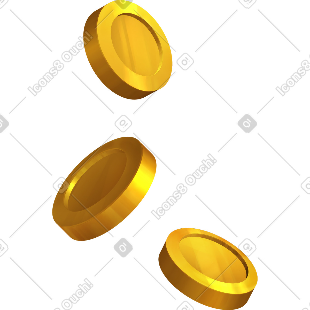 Props スタイルの Golden coins のイラストをPNG、SVG形式でダウンロード