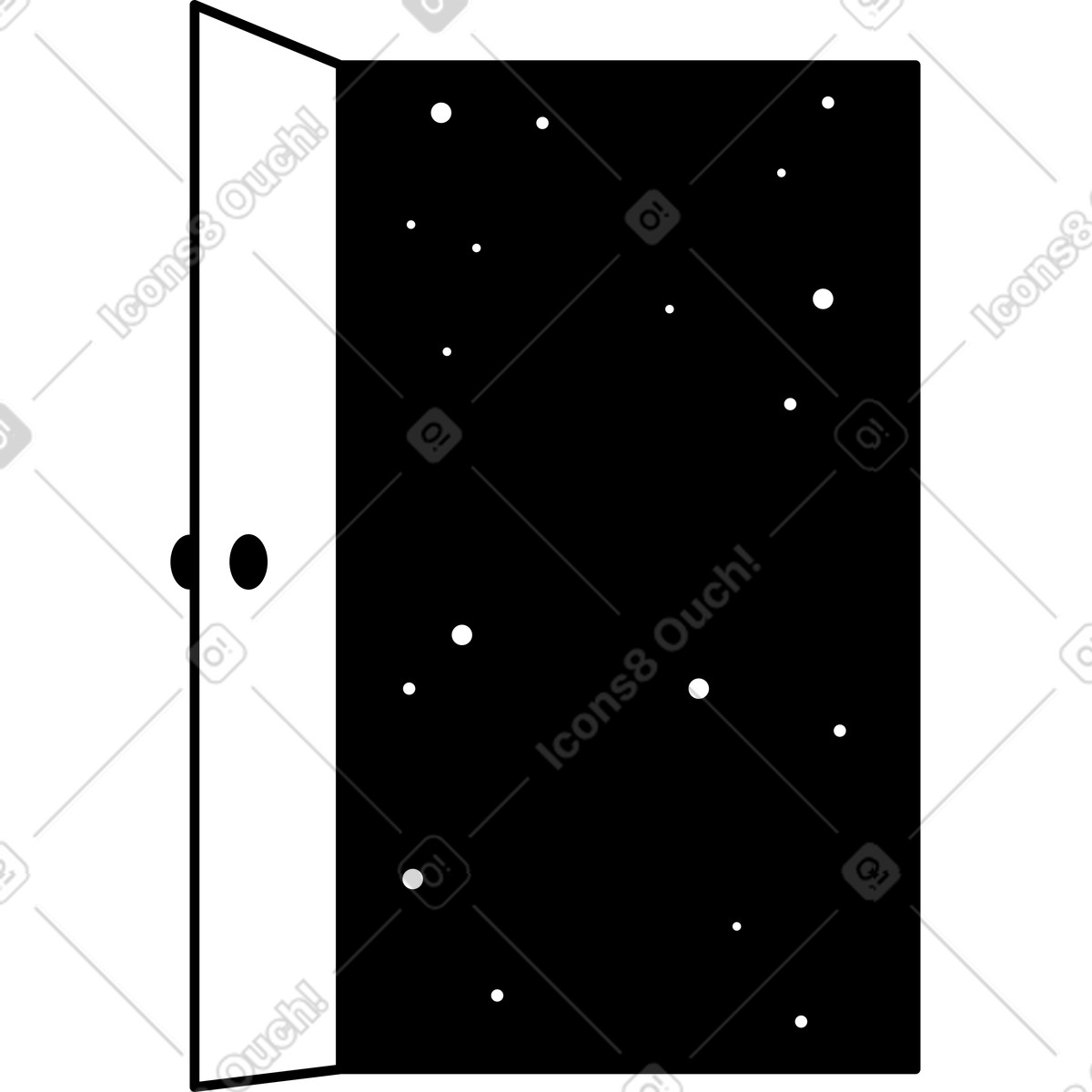 Opened door illustration in Transistor style download in PNG, SVG