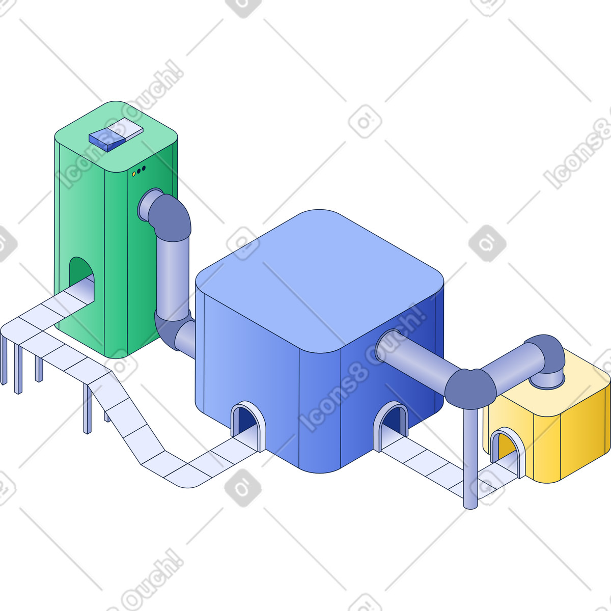 Abstract view of a conveyor belt illustration in PNG, SVG