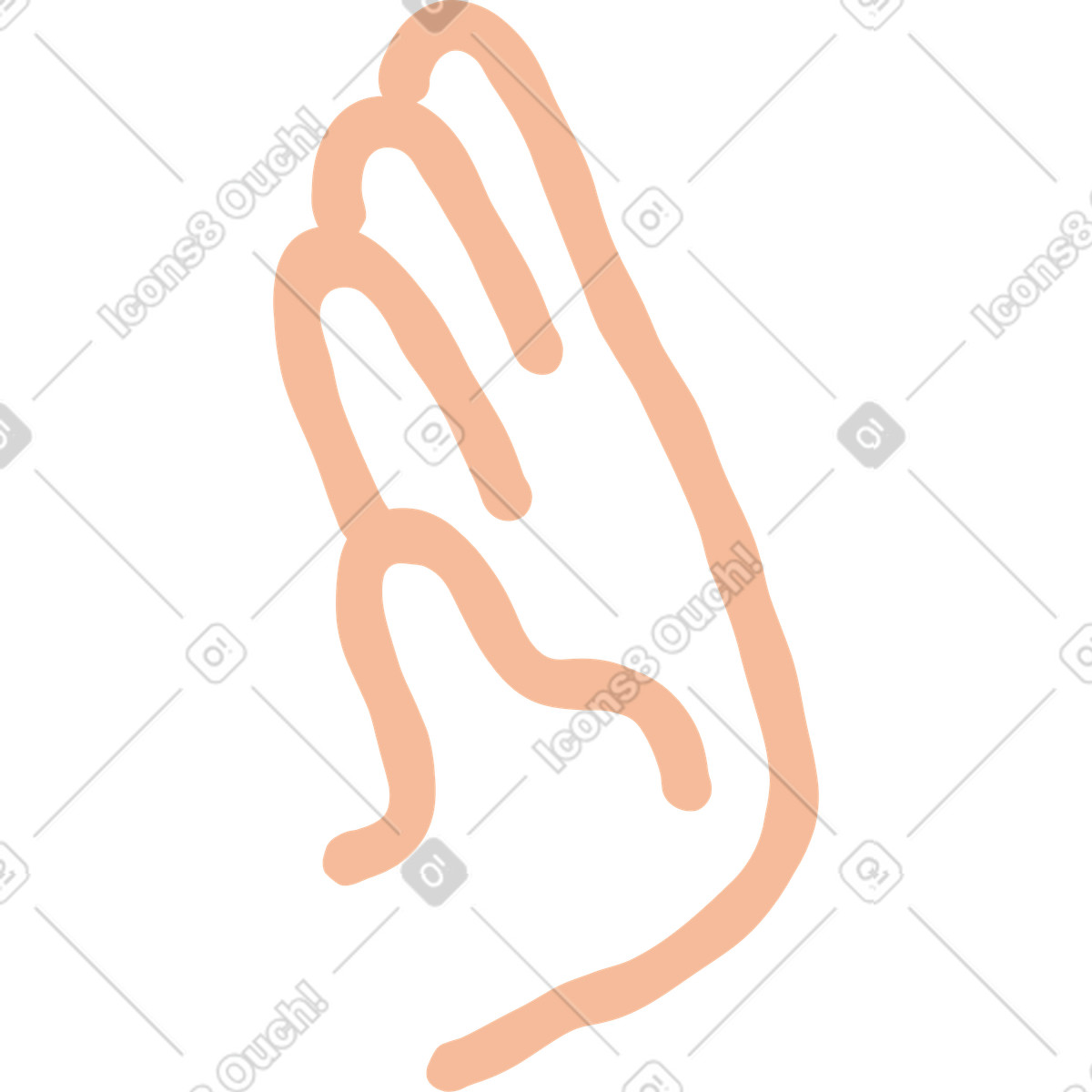 Mano illustrazione in stile Stripy scarica in PNG, SVG