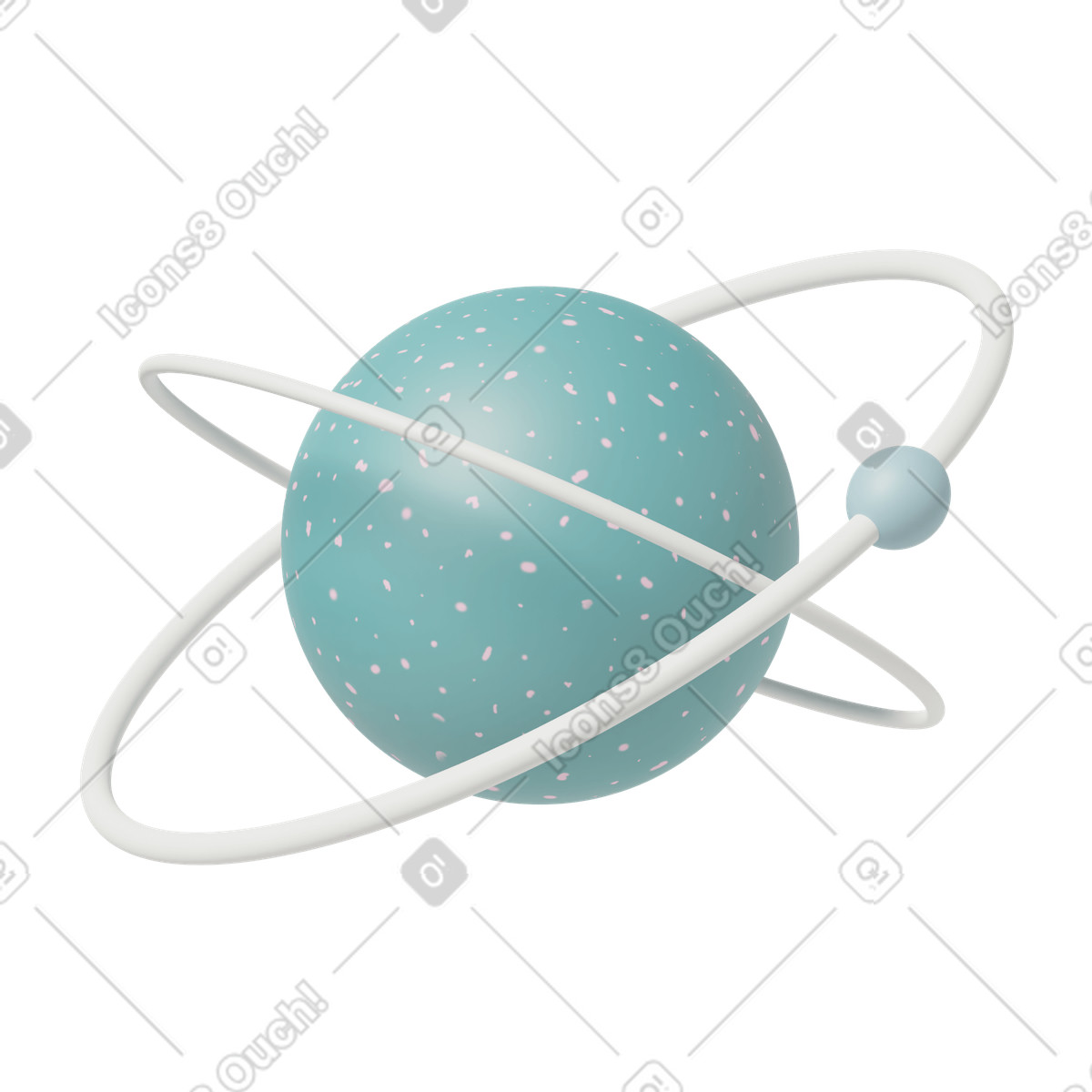 3D Casual life スタイルの Blue planet with moon のイラストをPNG、SVG形式でダウンロード