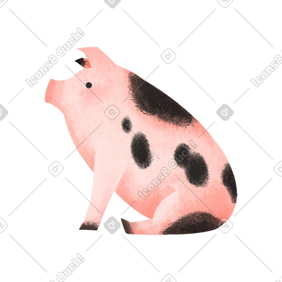 Ilustración Cerdo en estilo Family a descargar en PNG y SVG