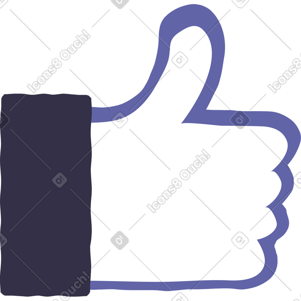 Illustration Thumbs up dans le style Stripy à télécharger aux formats PNG, SVG