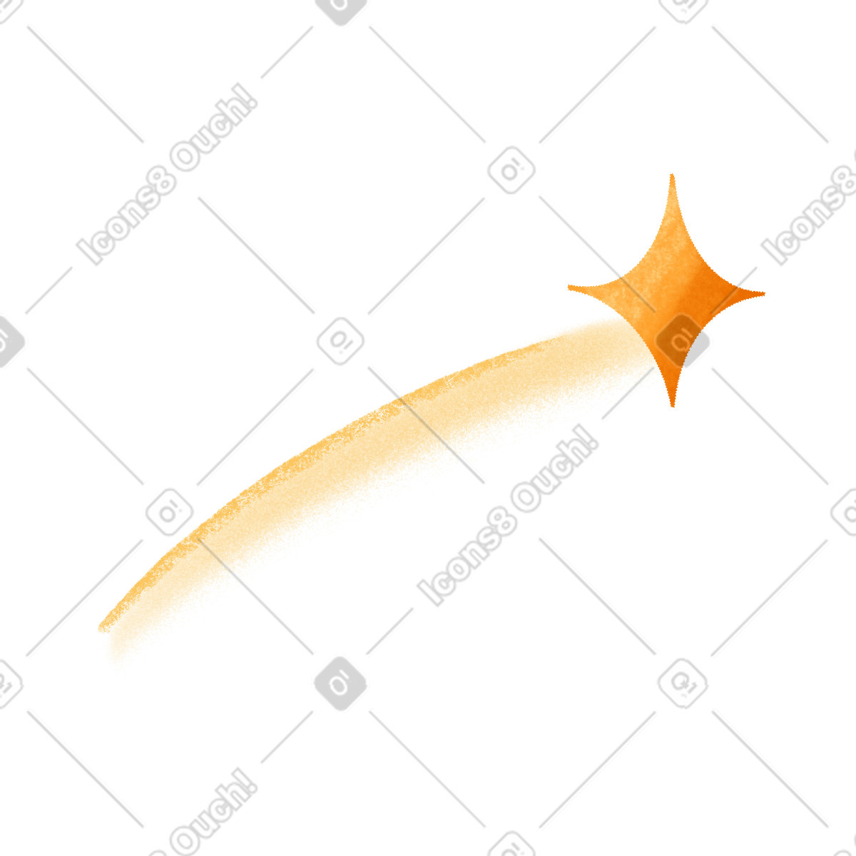 Yellow shooting star illustration in Gleam style download in PNG, SVG