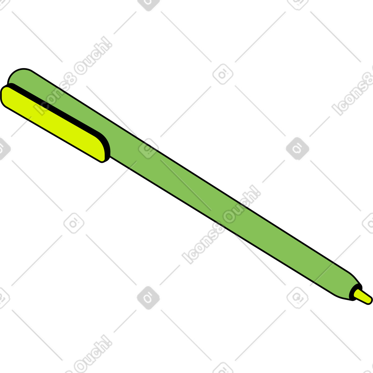 Иллюстрация Зеленая ручка в стиле Isometric — скачать в форматах PNG, SVG