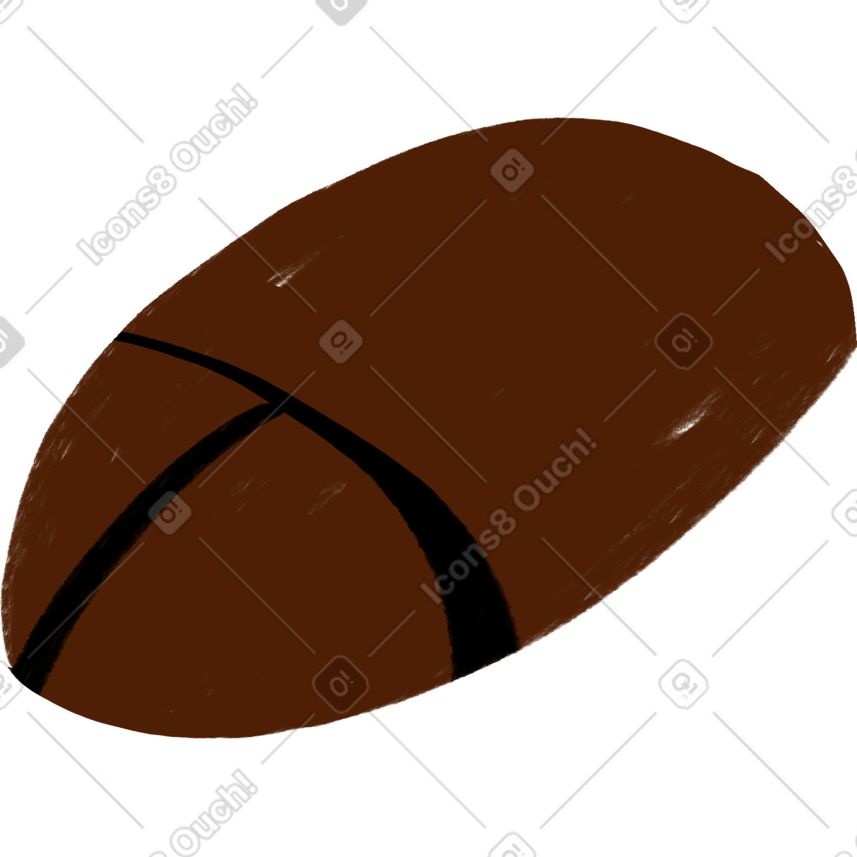 Brown computer mouse illustration in Lumiere style download in PNG, SVG