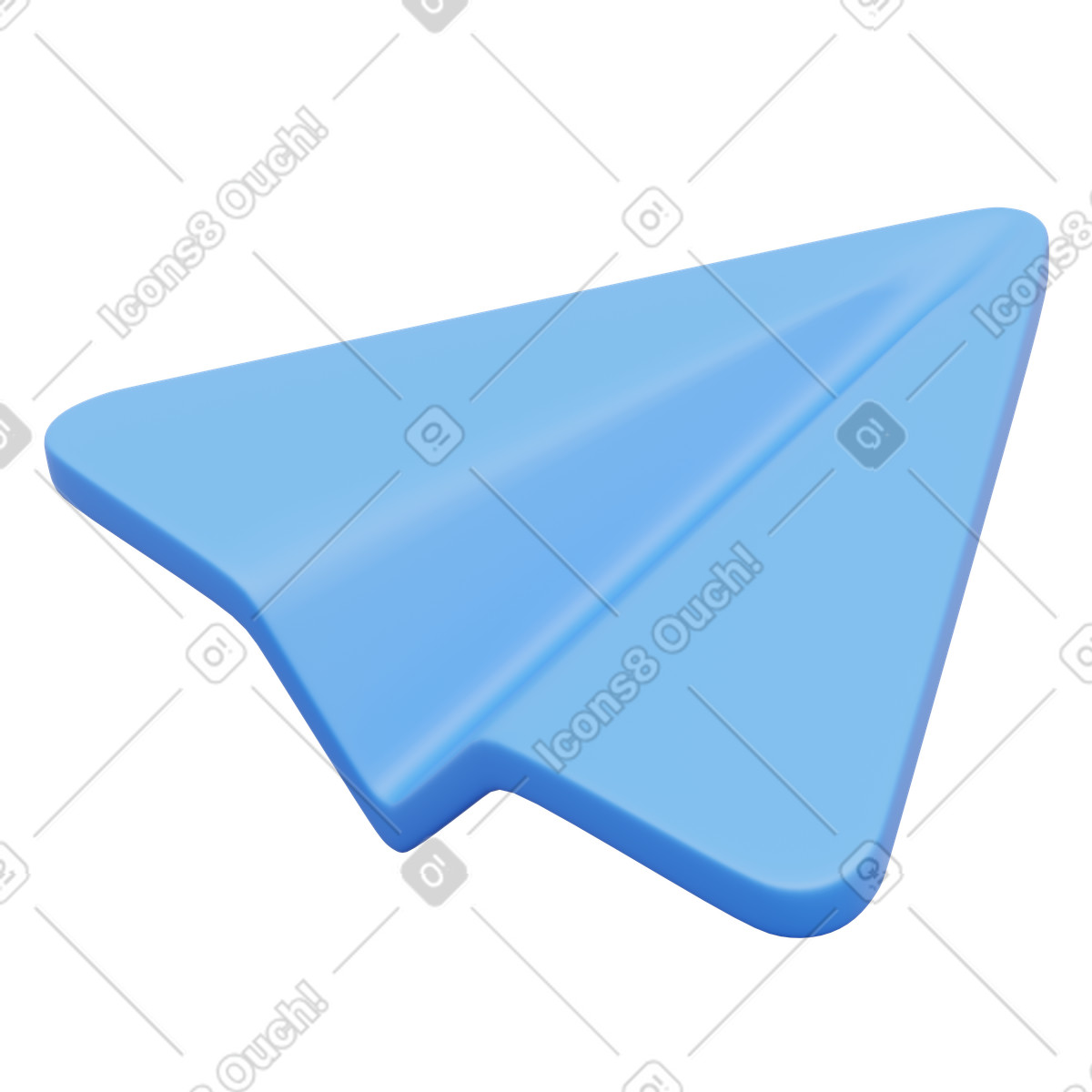 Send message symbol with blue paper plane icon illustration in 3D Playful style download in PNG, SVG