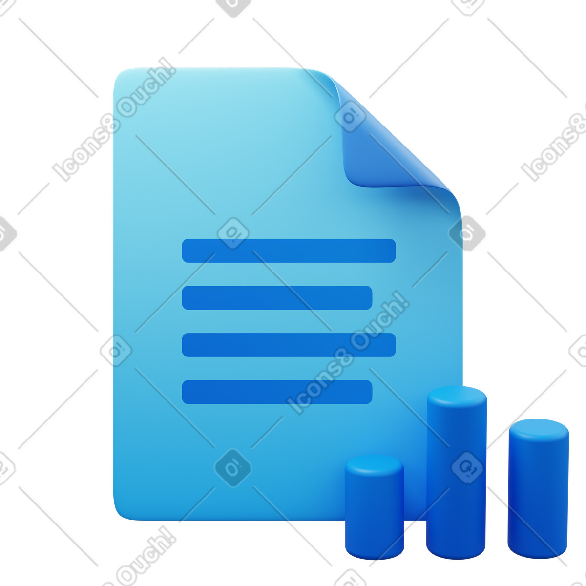 3D Fluency スタイルの Report file のイラストをPNG、SVG形式でダウンロード