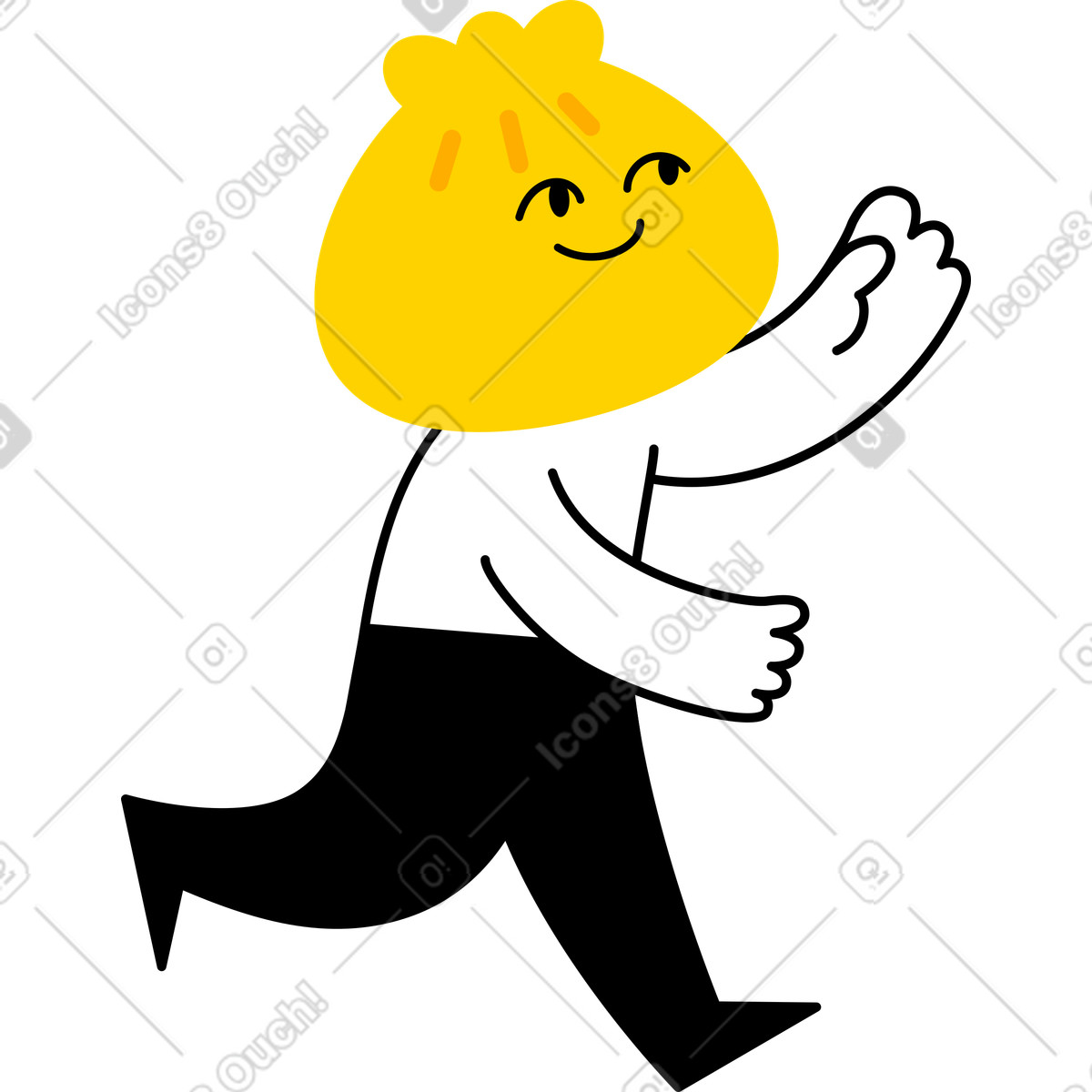 Figur mit knödelkopf-Illustration im Giggle-Stil als Download in PNG, SVG