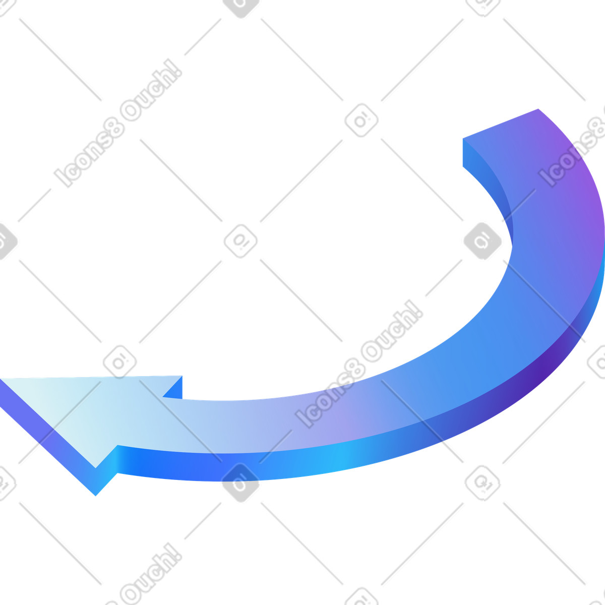 Volumetric arrow left illustration in Hi-tech style download in PNG, SVG