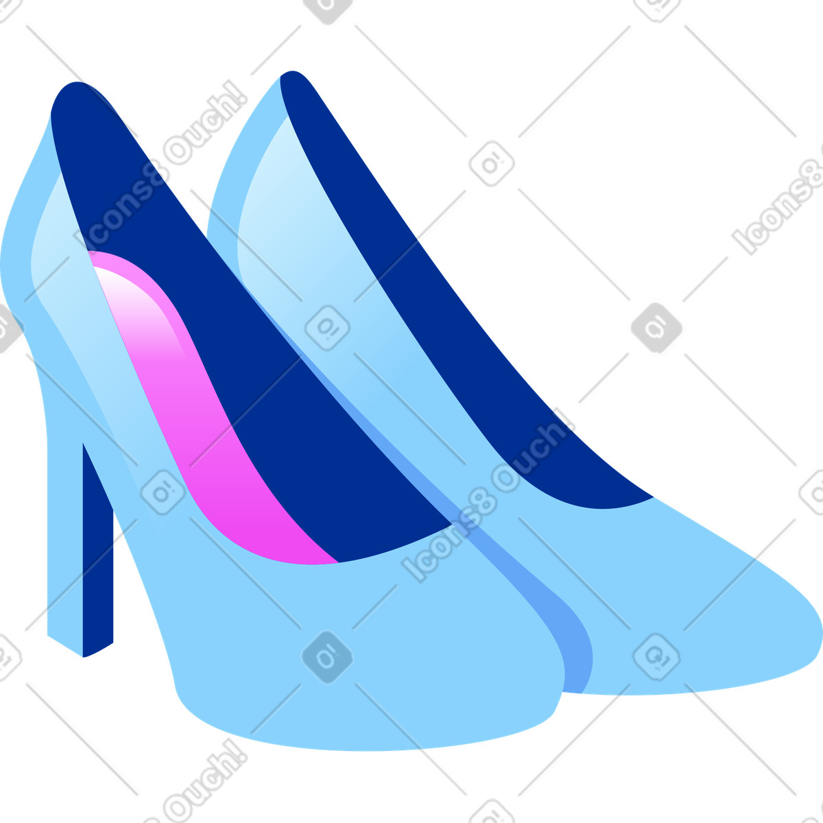 Woman shoes illustration in Glossy style download in PNG, SVG