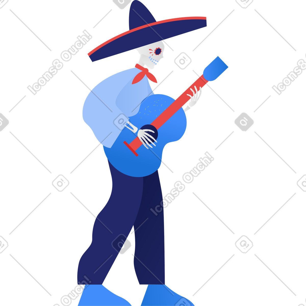 Uomo scheletro illustrazione in stile Clip scarica in PNG, SVG