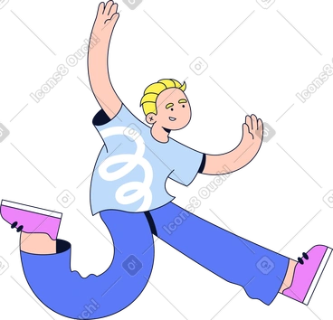 Homme heureux sautant PNG, SVG