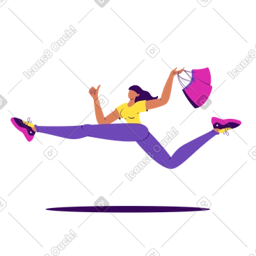 Fille faisant du shopping PNG, SVG
