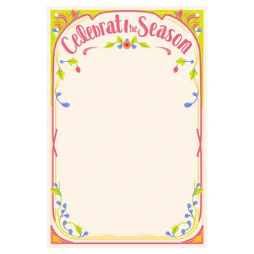 A festive poster with art nouveau fonts and decorations