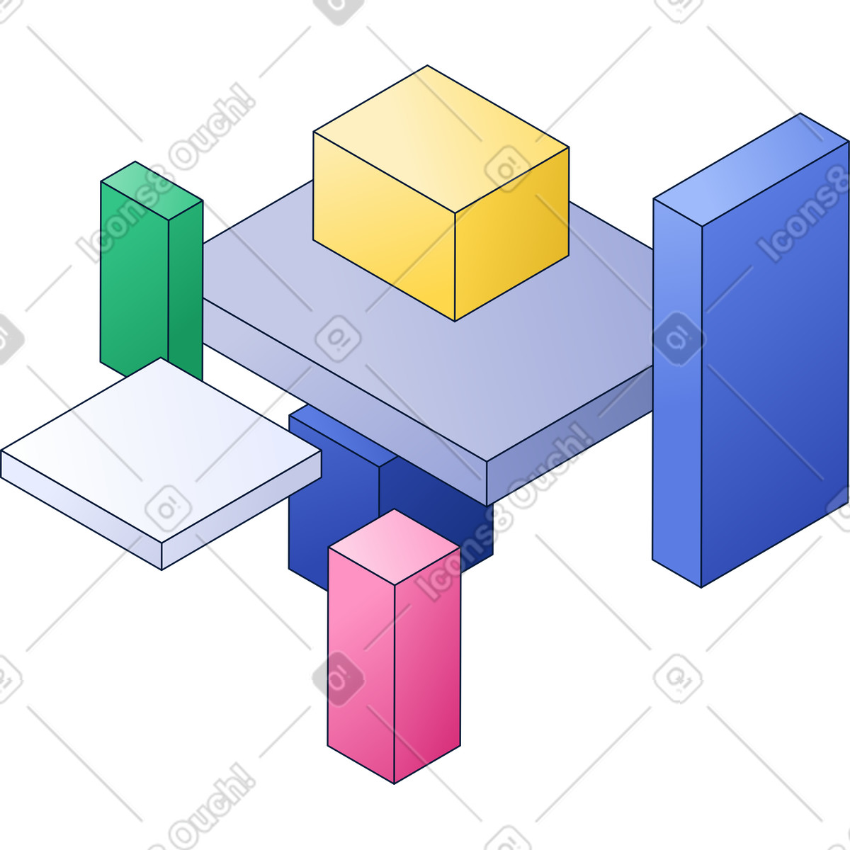 Abstract platforms illustration in Neat style download in PNG, SVG