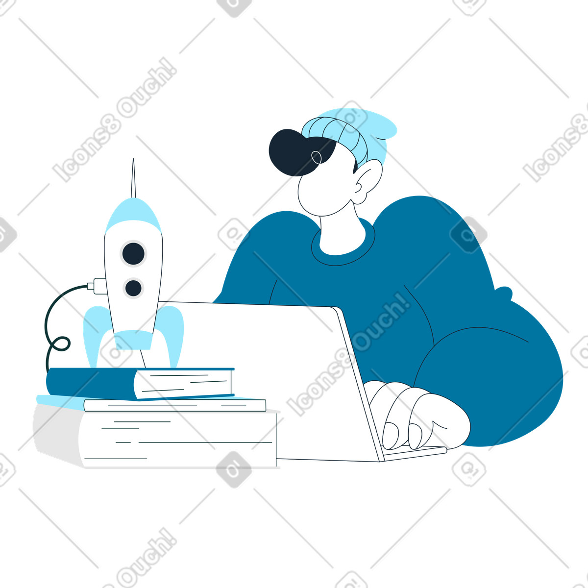 School science project illustration showcasing schoolboy clipart in GIF, PNG