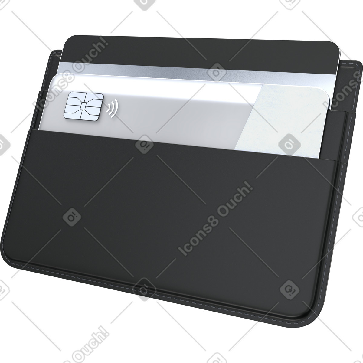 Cardholder card wallet, Bank holder, Secure banking access illustration in 3D Pro style download in PNG, SVG