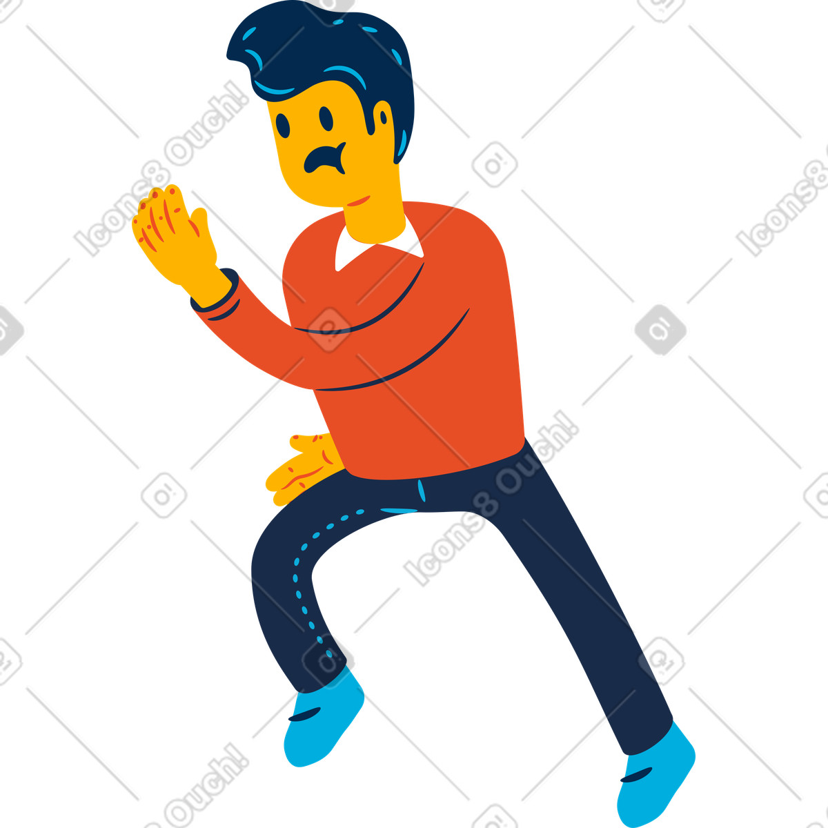 Man running illustration in Flame style download in PNG, SVG