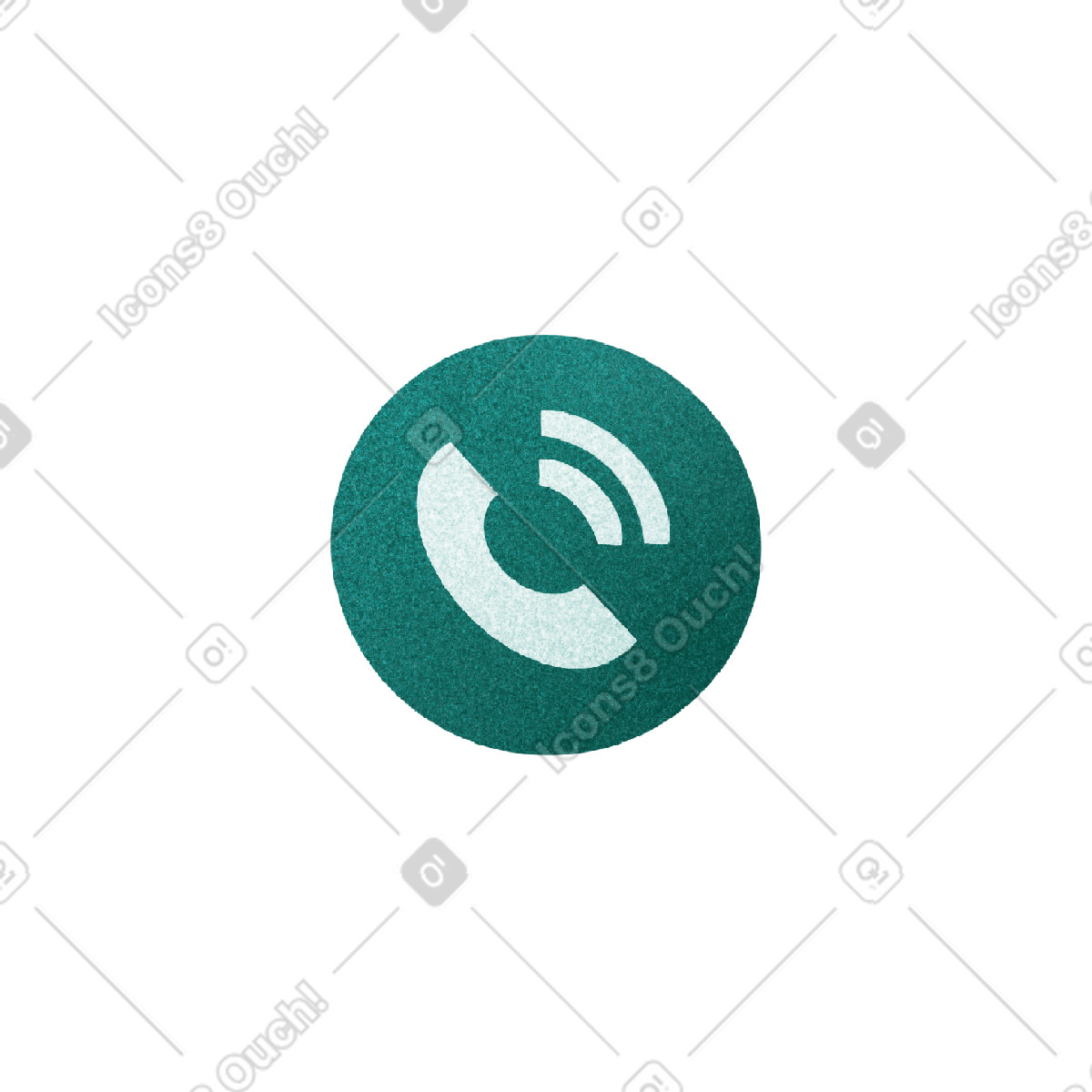 Ilustración White telephone handset inside a green circle en estilo Willowy descargar en PNG y SVG