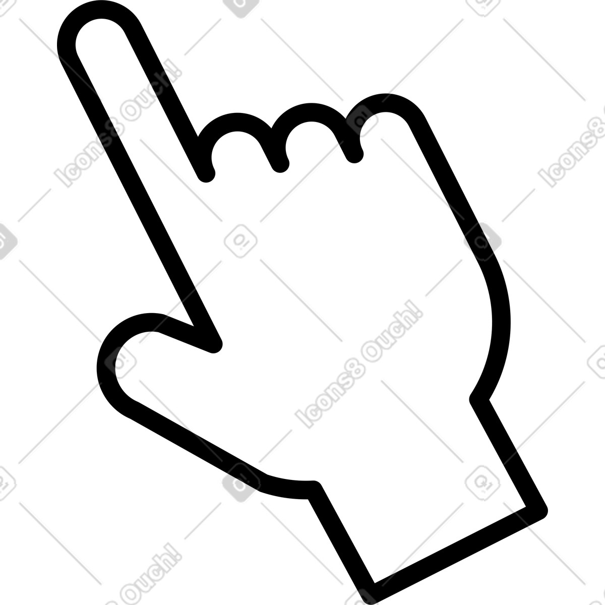 Mauszeiger-Illustration im Notes-Stil als Download in PNG, SVG