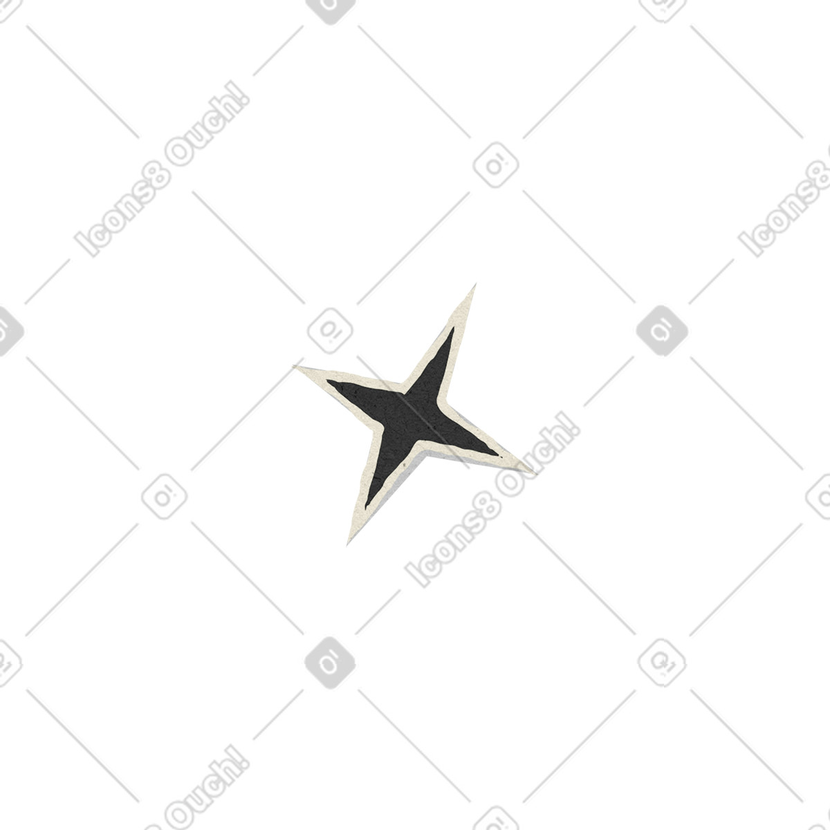 Black star illustration in Lettering style download in PNG, SVG