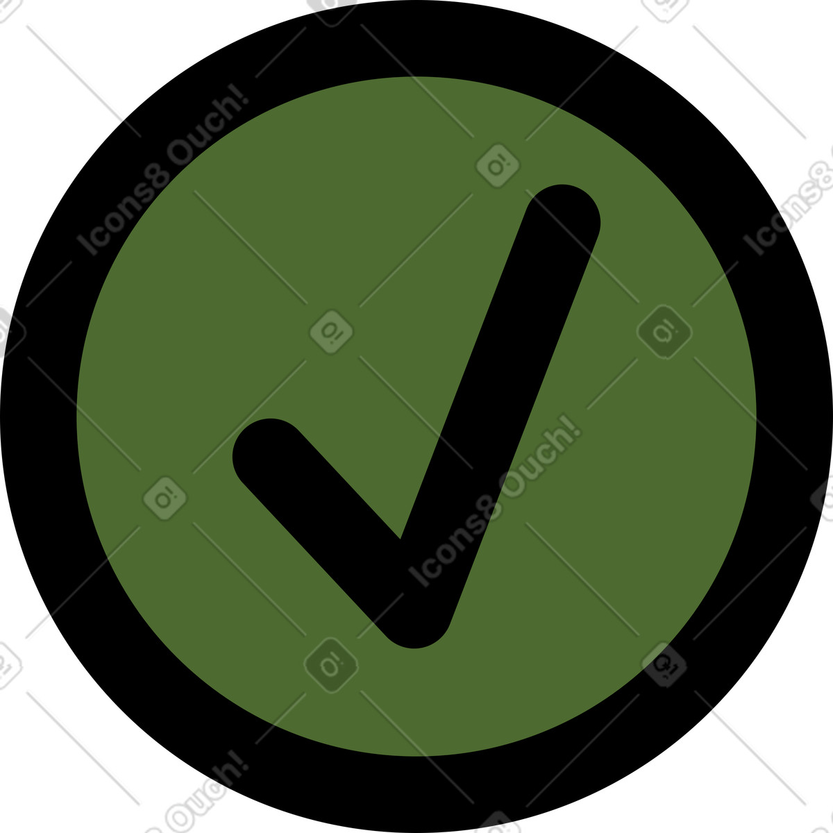 Ilustração de Checkmark in a green circle em no estilo Wiggle para baixar em PNG, SVG