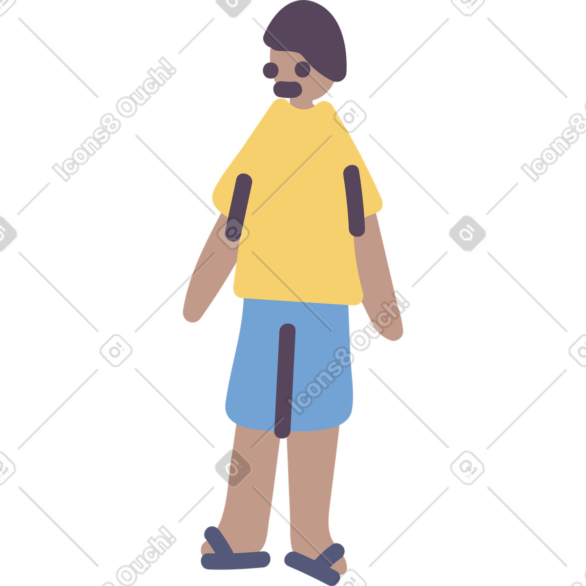 Ilustración Chico en estilo Pluto a descargar en PNG y SVG