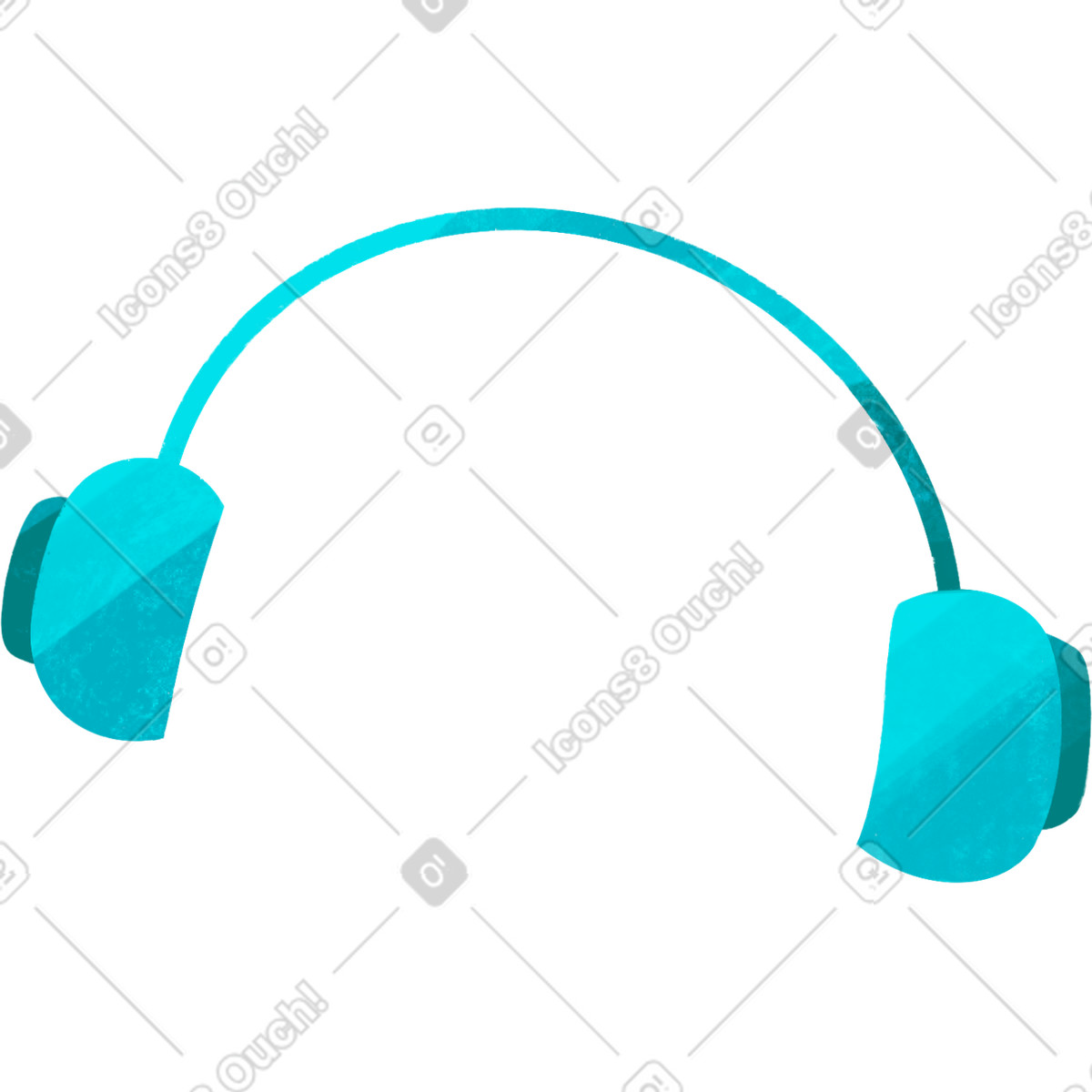 下载 Bonbon 风格的 Blue headphones 插画，支持 PNG、SVG 格式