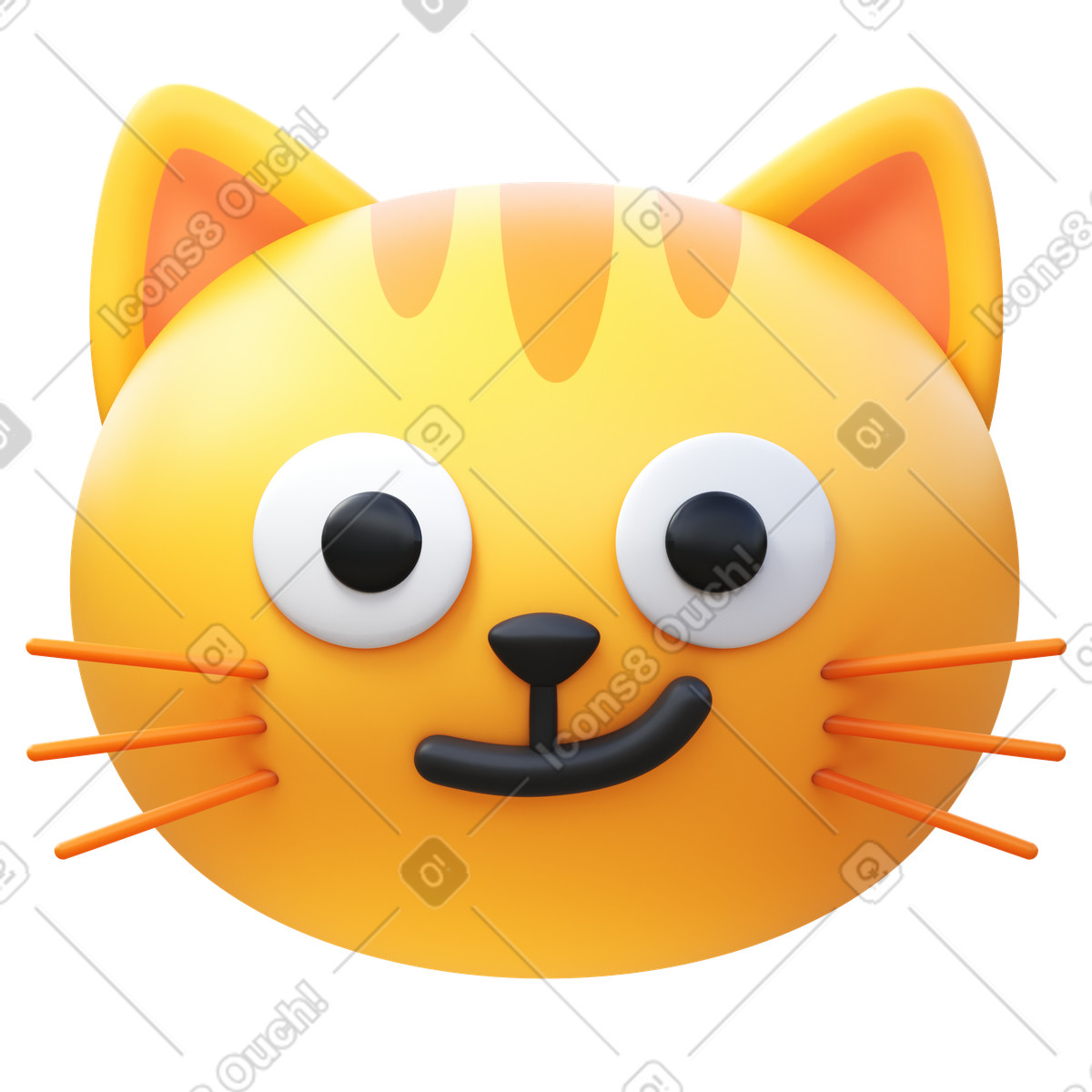 Cat with wry smile illustrazione in stile 3D Fluency scarica in PNG, SVG
