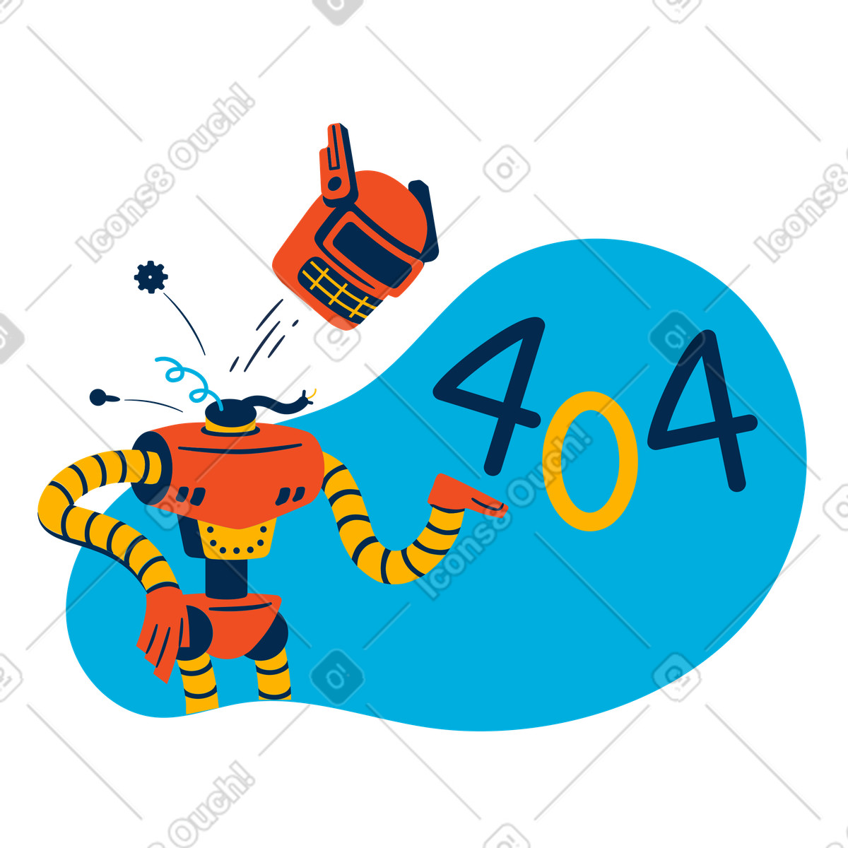 Error 404 illustration in PNG, SVG