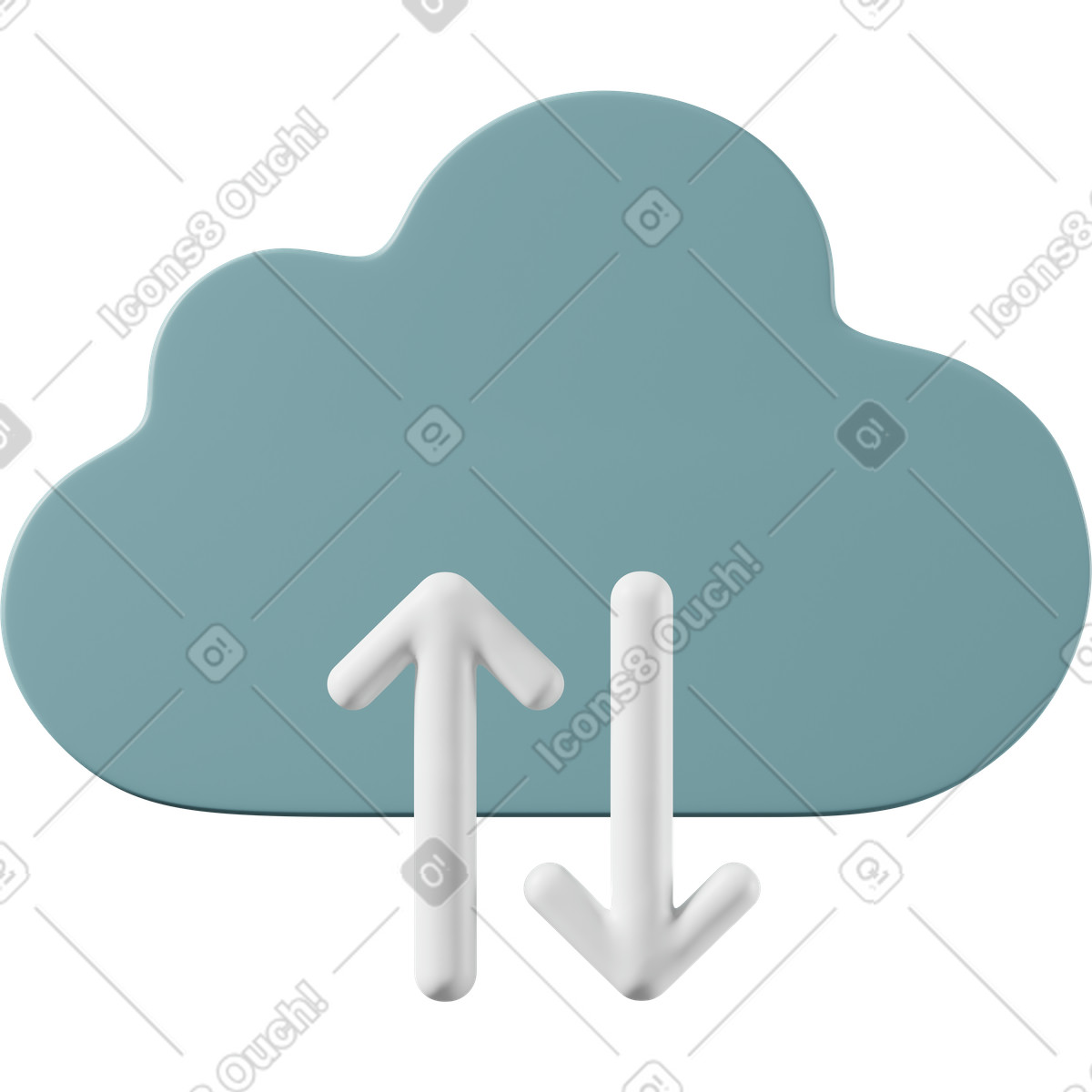 Cloud convert illustrazione in stile 3D Casual life scarica in PNG, SVG