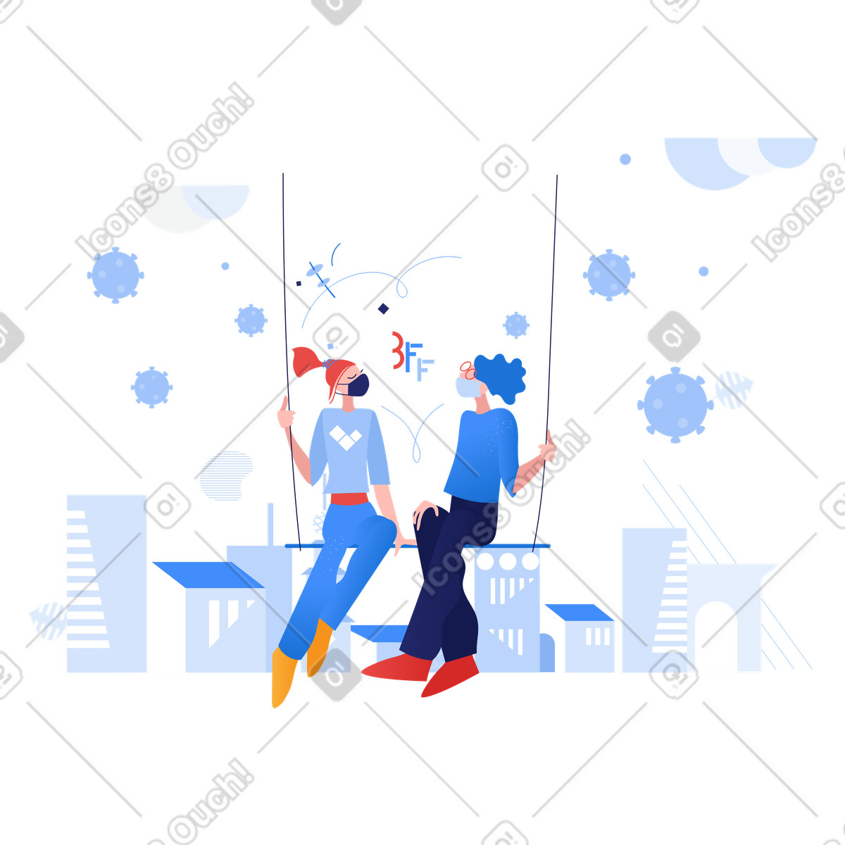 Ilustración Mantenerse seguros en estilo Clip a descargar en PNG y SVG