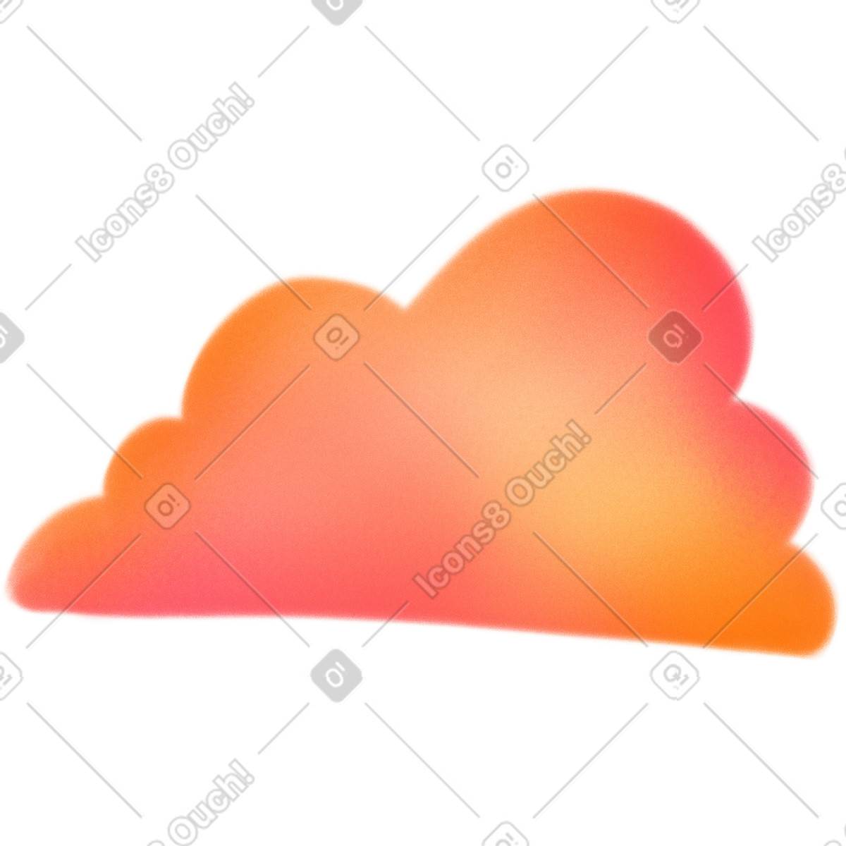 Doodle 스타일의 Big orange cloud 일러스트레이션 PNG, SVG 다운로드