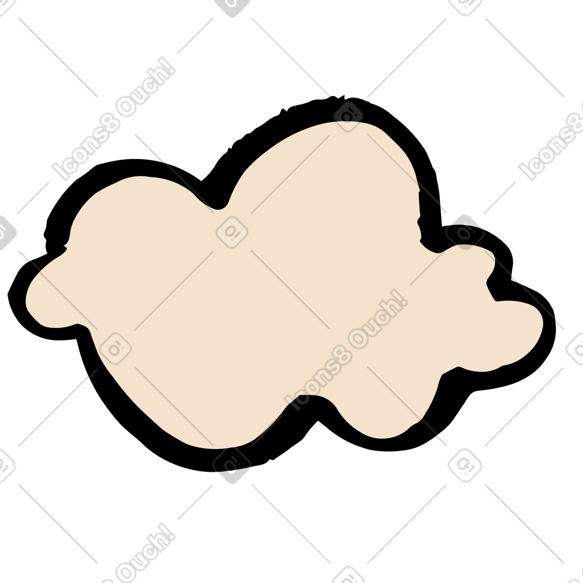 Beige cloud shape-Illustration im Scandi-Stil als Download in PNG, SVG