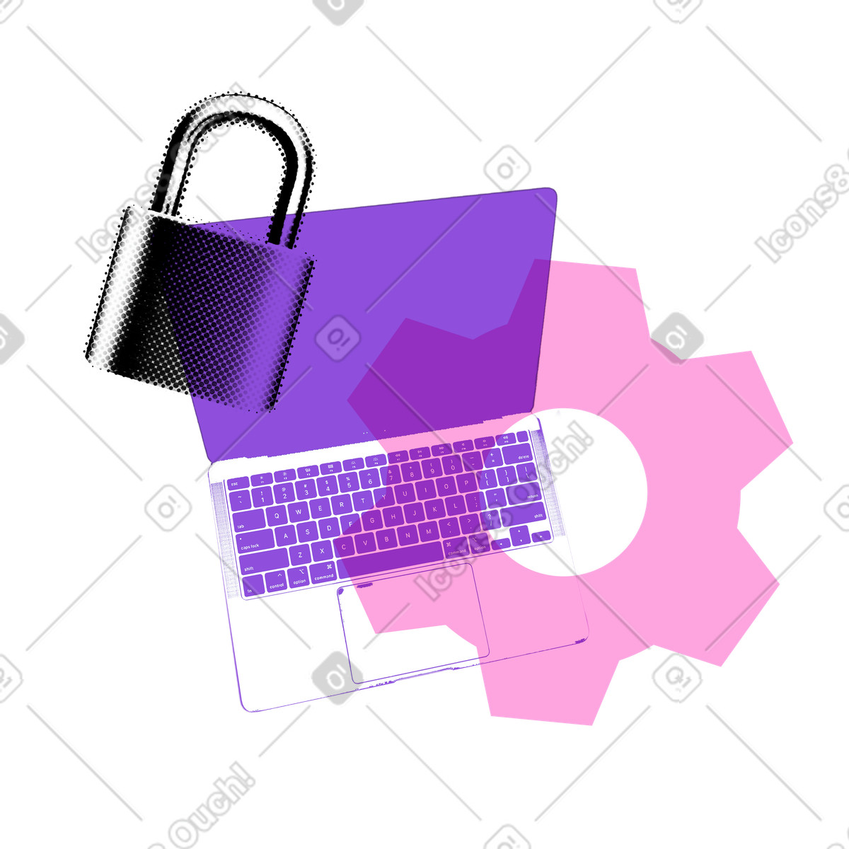 System administration as career choice in IT sphere illustration in PNG, SVG