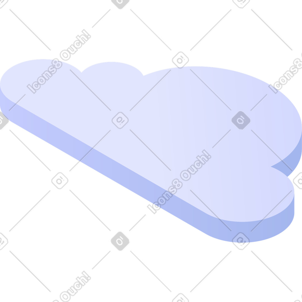 Ilustração de Nuvem isométrica em no estilo Quantum para baixar em PNG, SVG