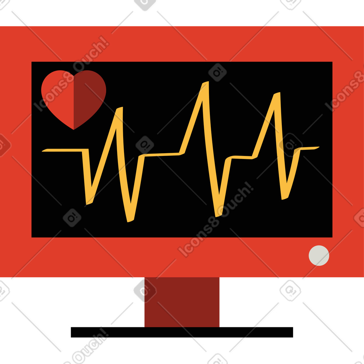 Illustration Moniteur de fréquence cardiaque dans le style Burgundy à télécharger aux formats PNG, SVG