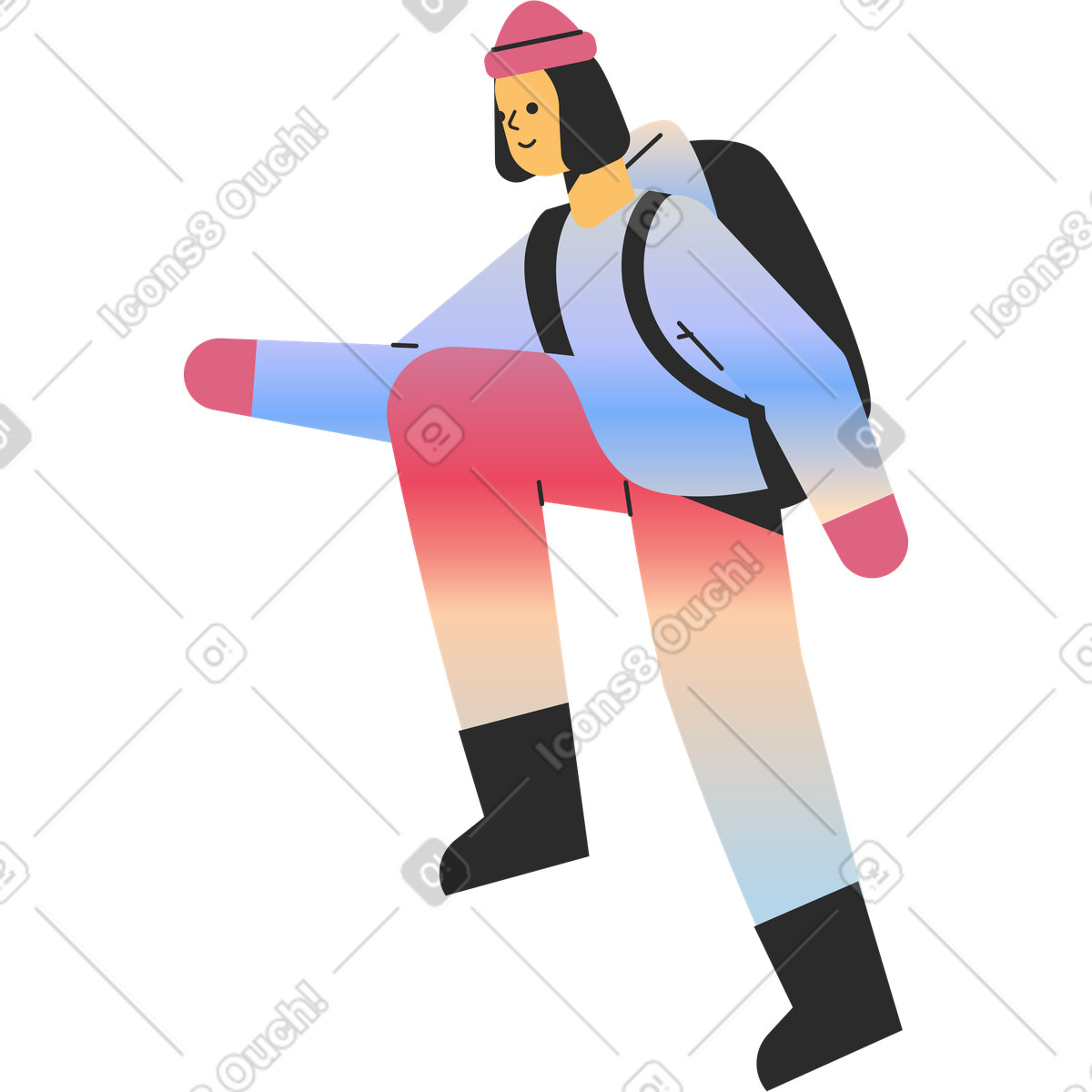 Ilustração de Garota turista em no estilo Marginalia para baixar em PNG, SVG