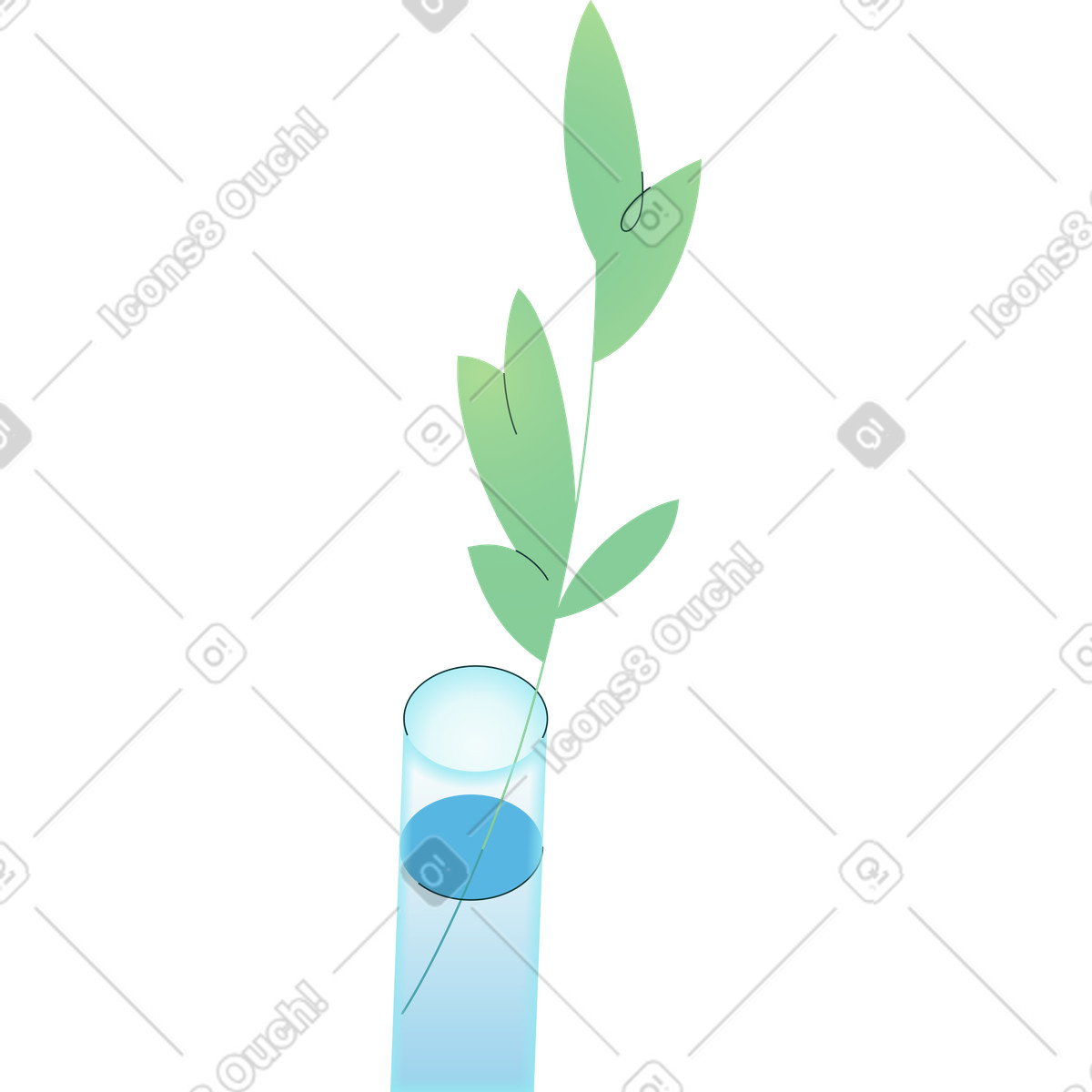 Branch in a vase illustration Florid style download PNG, SVG