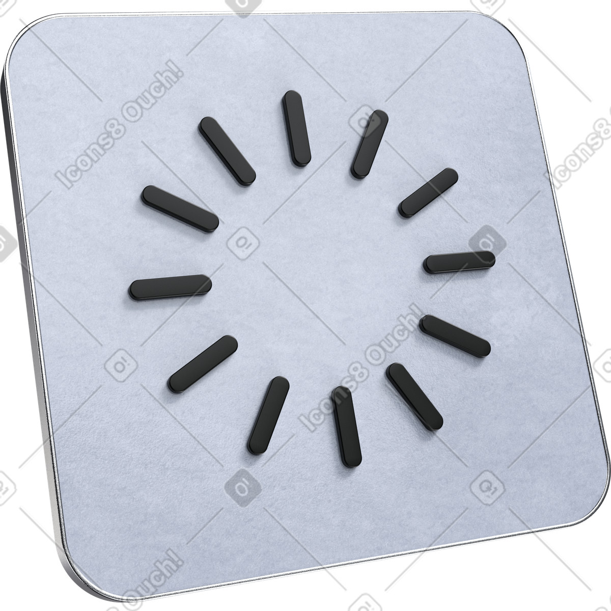 Loading spinner icon, system processing indicator, data buffering symbol illustration in 3D Pro style download in PNG, SVG