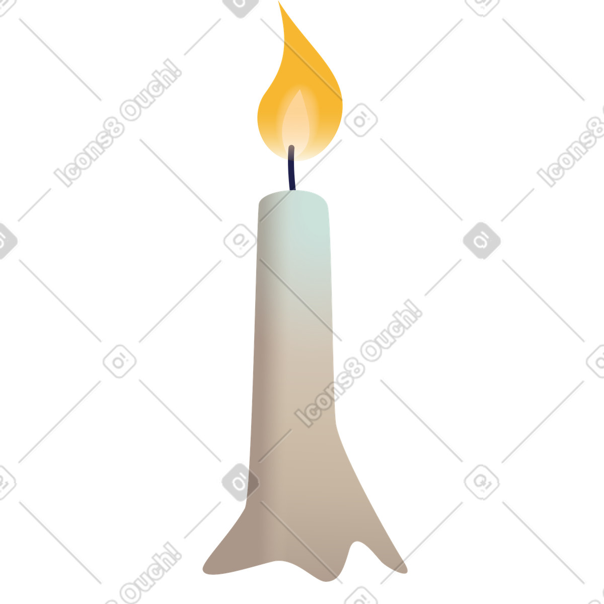 Burning candle illustration in Halloween Party style download in PNG, SVG