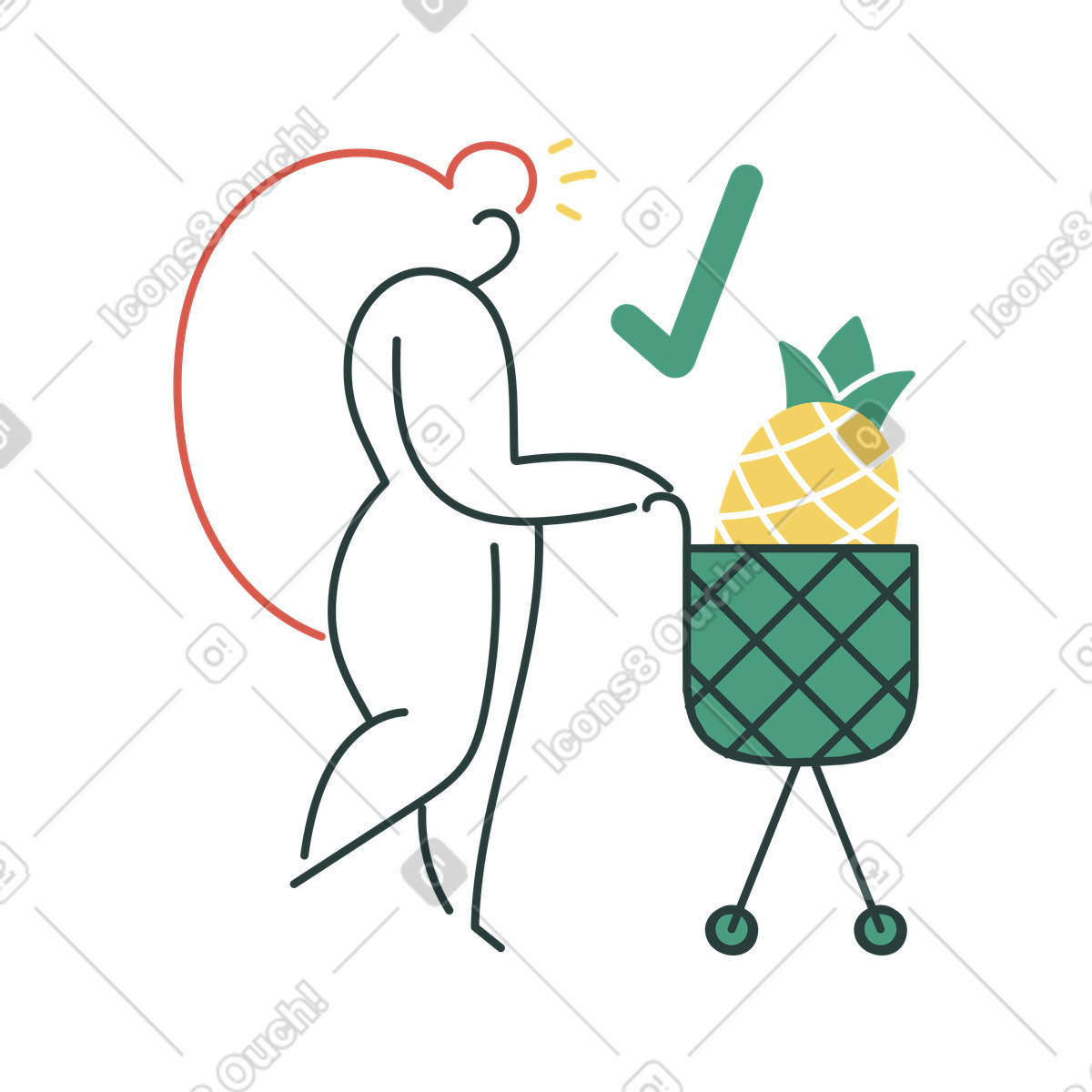 Bestellung ausgeführt-Illustration im Macaroni-Stil als Download in PNG, SVG