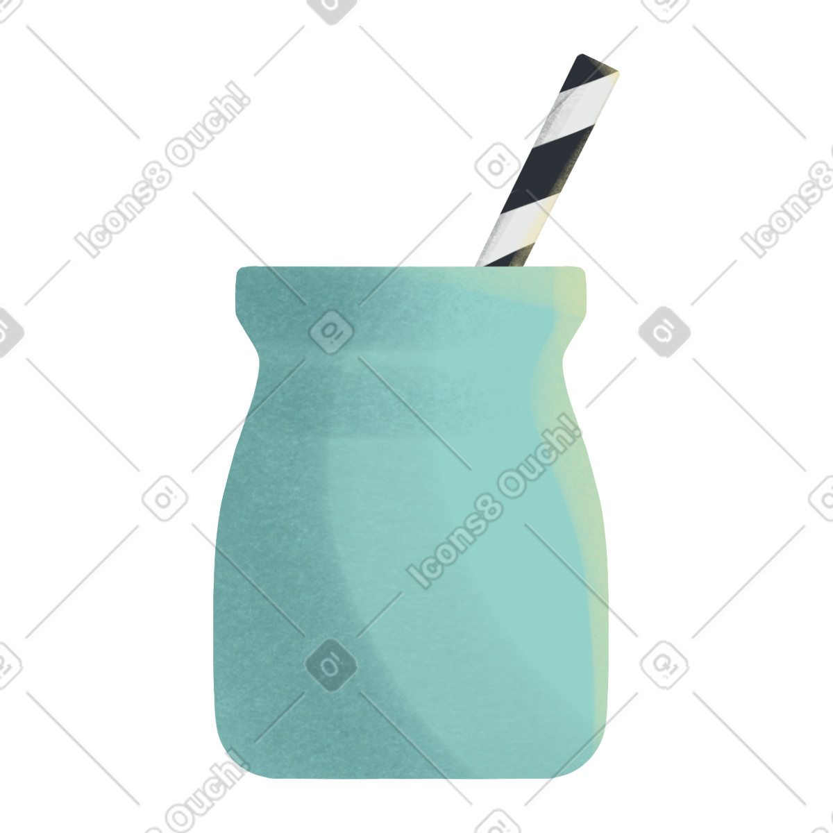 Shine 스타일의 Mug with a straw 일러스트레이션 PNG, SVG 다운로드