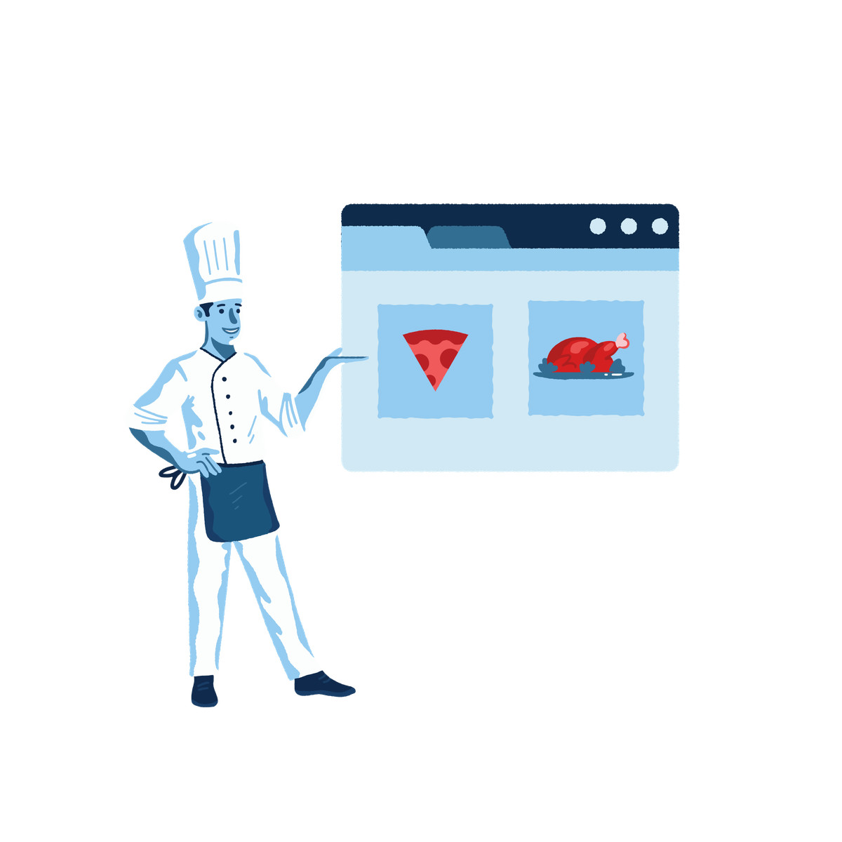 下载 Cherry 风格的 Online restaurant menu 插画，支持 PNG、SVG 格式