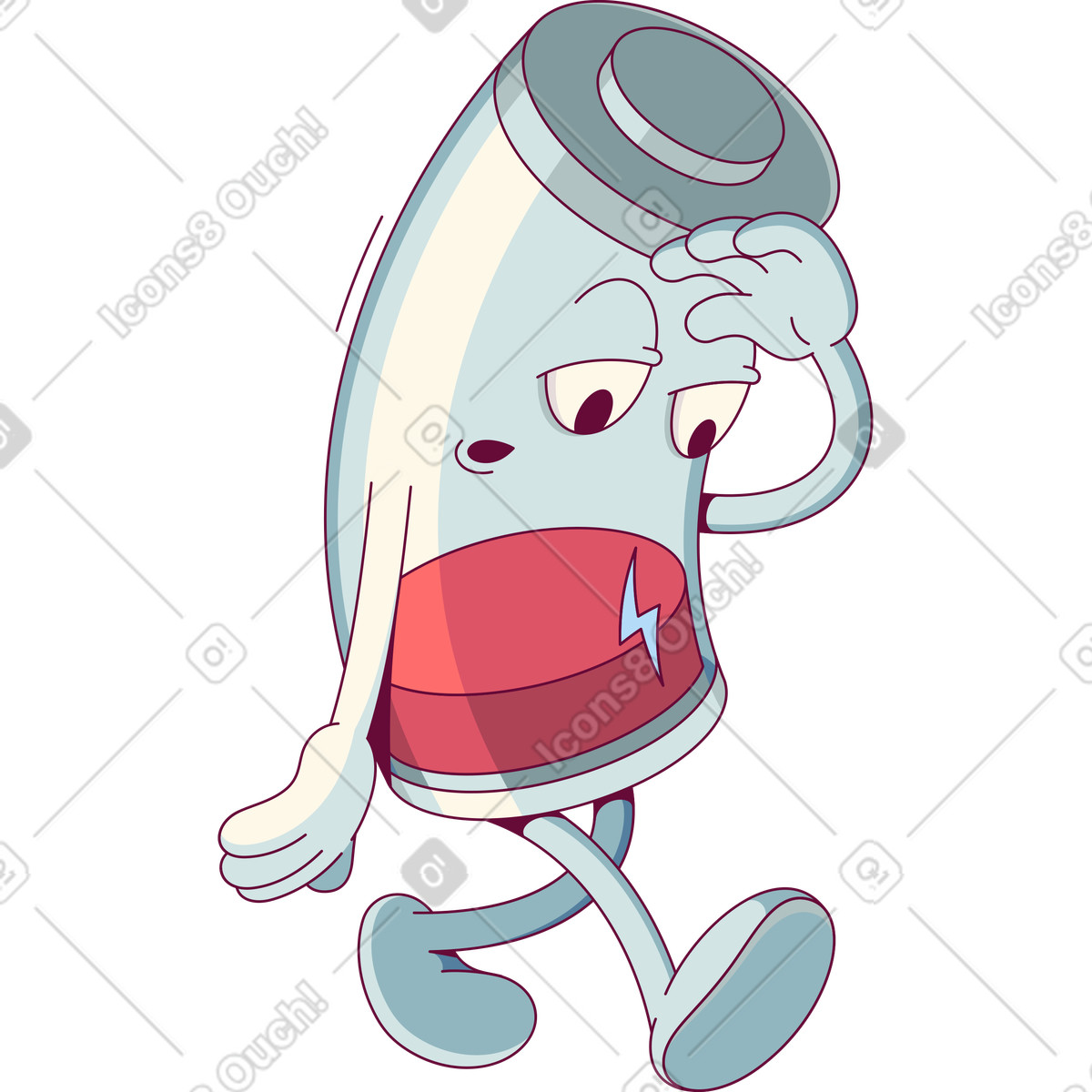 Batterie leer-Illustration im Handy-Stil als Download in PNG, SVG